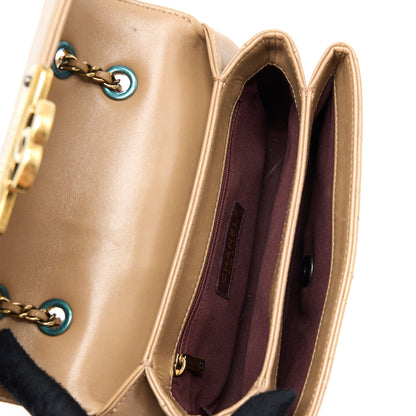 Chanel Messenger Flap Bag Lambskin Beige GHW