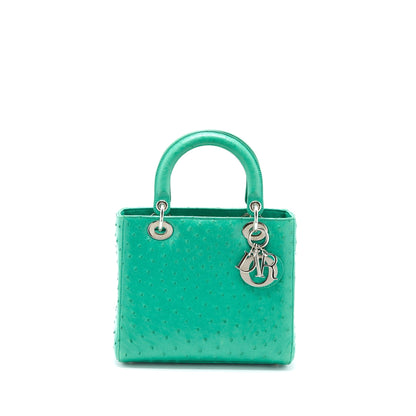 Dior Medium Lady Dior Ostrich Green
