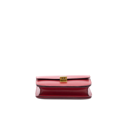 Celine Medium Classic Box Purse Calfskin Red