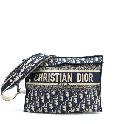Dior Crossbody Messenger Purse Blue Oblique Canvas