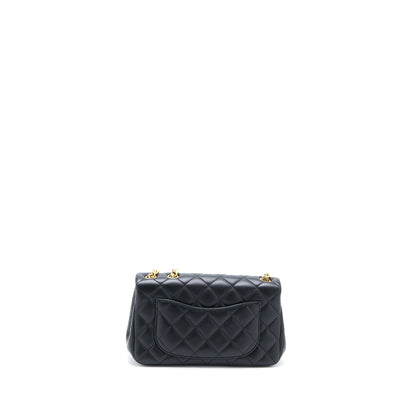 Chanel 23S Camellia Chain Mini Rectangular Lambskin Black Brushed GHW (Microchip)