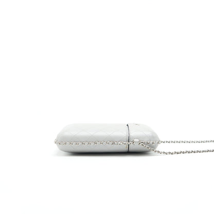 Chanel Grey Vanity case for phone with Chain