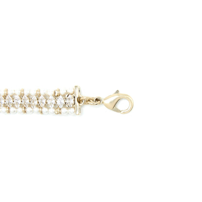 Chanel CC Logo Chocker Crystal/Pearl LGHW