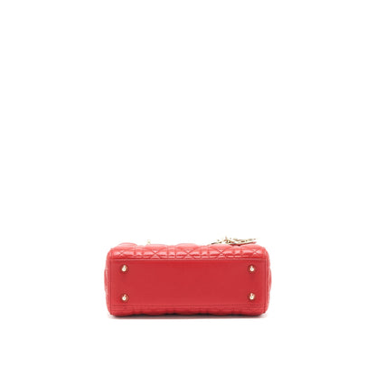 Dior Small Lady Dior Purse Lambskin Red