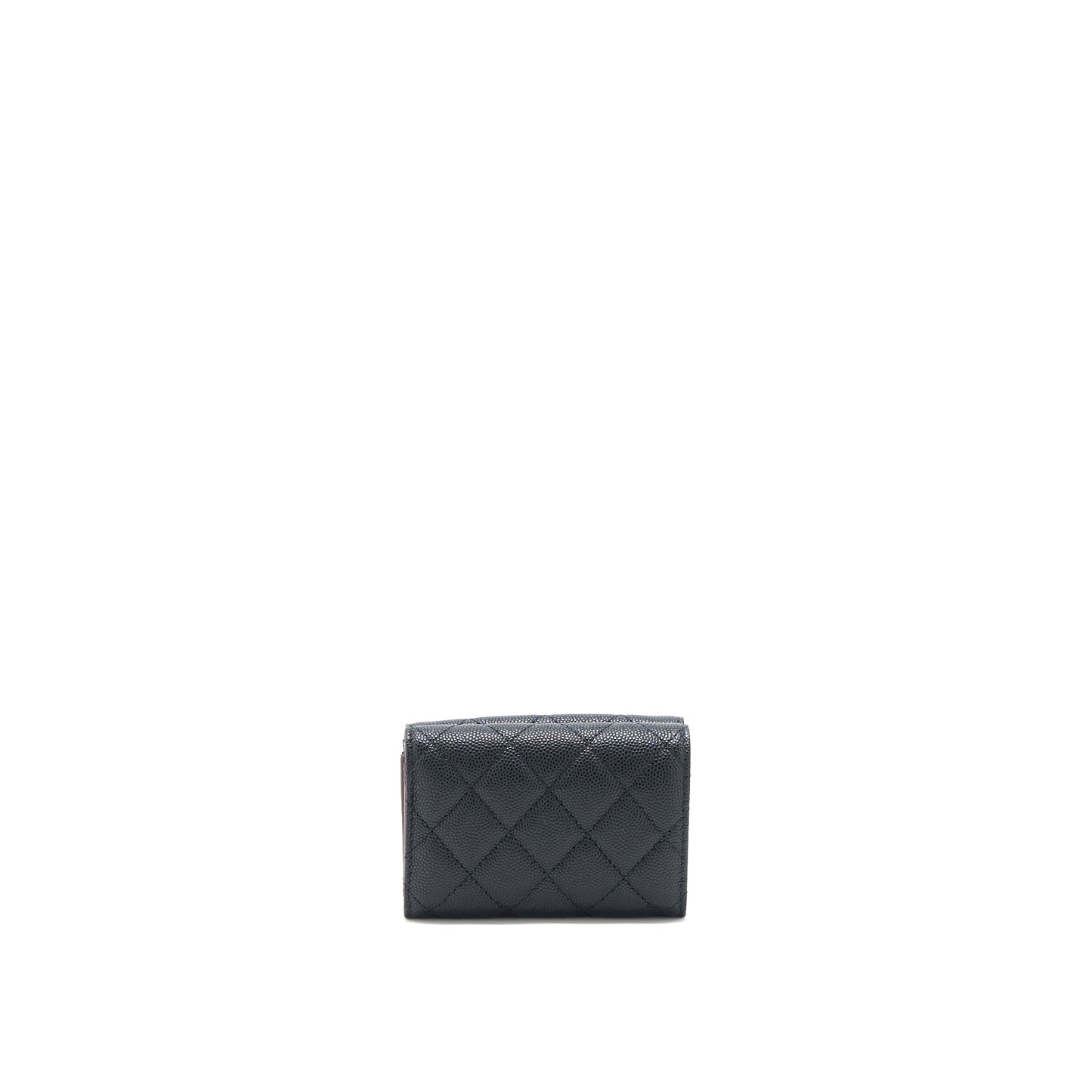 Chanel Small Compact Wallet Caviar Black LGHW (Microchip)