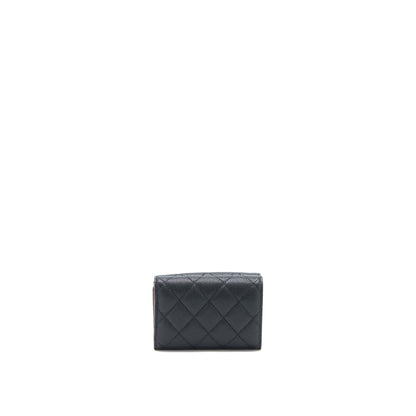 Chanel Small Compact Wallet Caviar Black LGHW (Microchip)