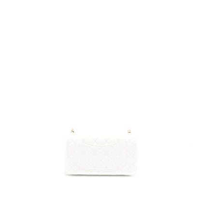 Chanel Pearl Crush Mini Rectangular Flap Bag Lambskin White GHW