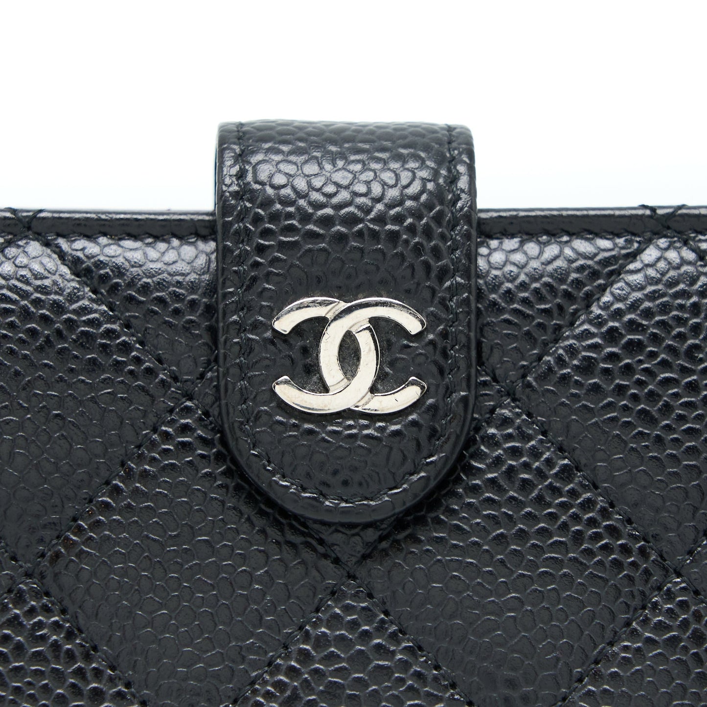 Chanel Compact Zipper Wallet Caviar Black SHW