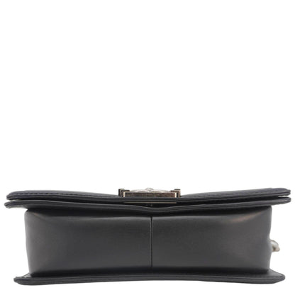 CHANEL Celtic Boy Flap Leather Shoulder Bag Black
