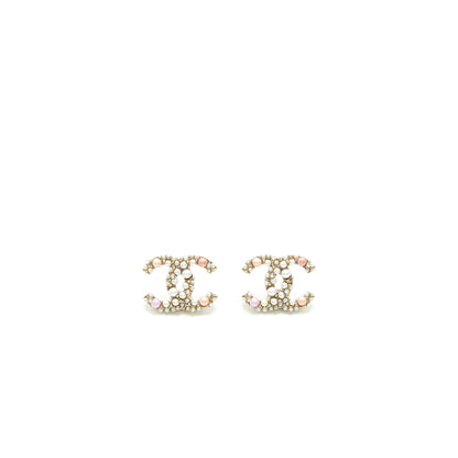 Chanel CC Pearl Earrings With Multicoloured Pearls LGHW
