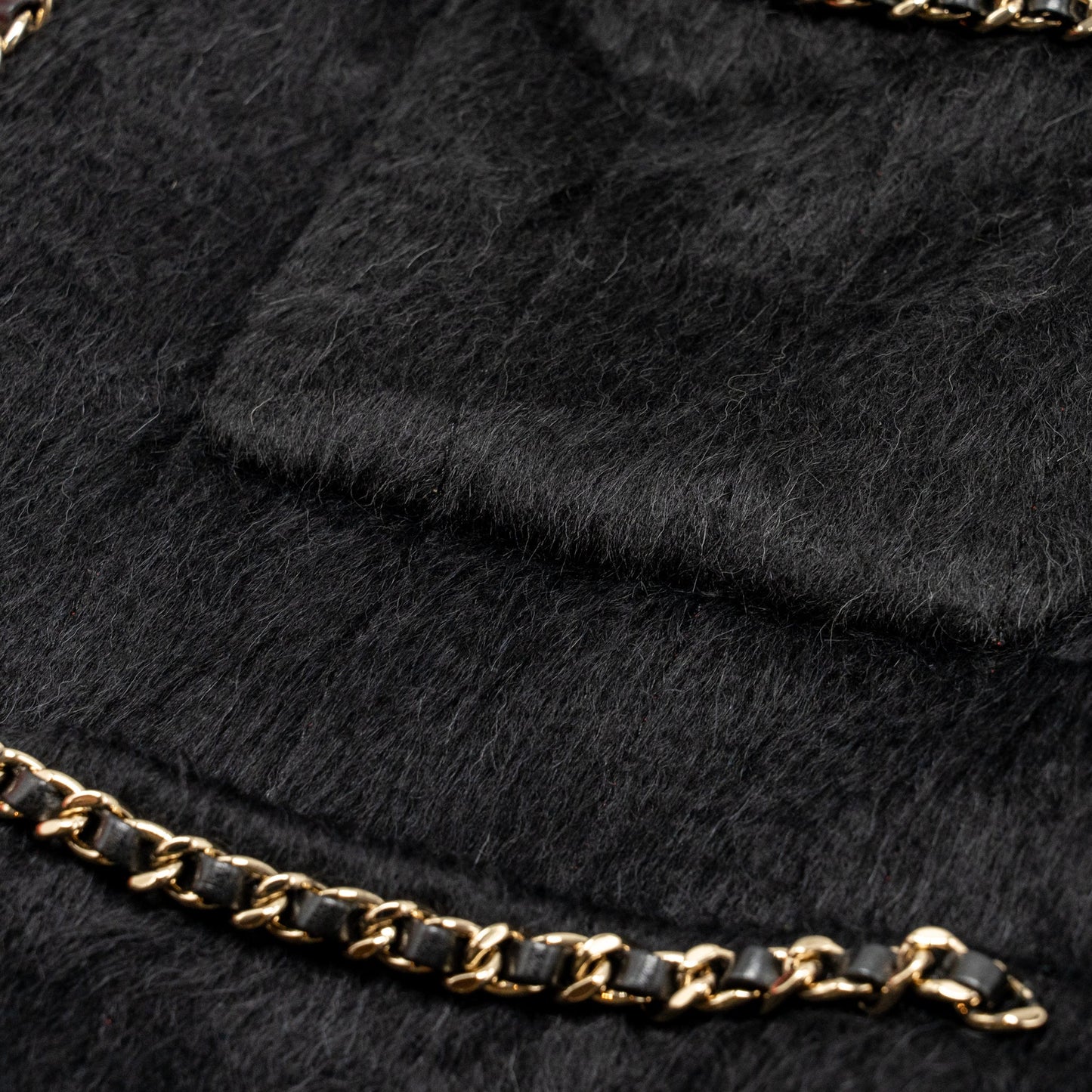 Chanel size 38 19B jacket llama / wool with chain detail black