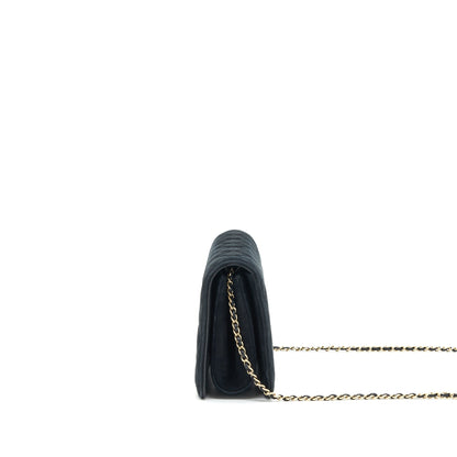 Chanel Quilted Velvet CC Logo Flap Bag black LGHW