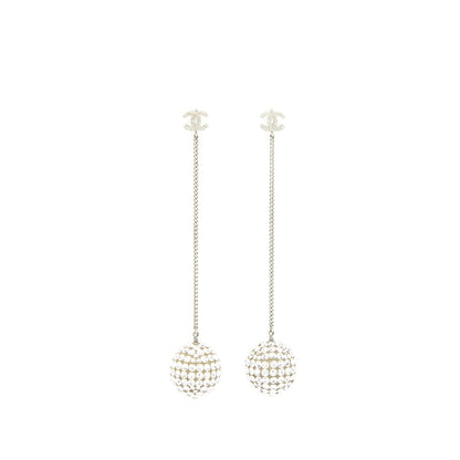 Chanel Drop Ball Crystal Earrings SHW