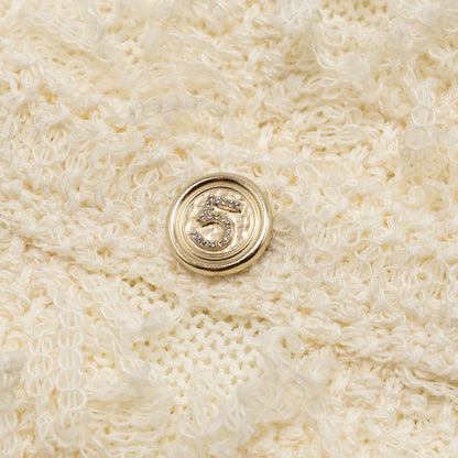 Chanel Size 36 21S No.5 Button Skirt Cotton/True Hemp/Polyamide Ecru LGHW