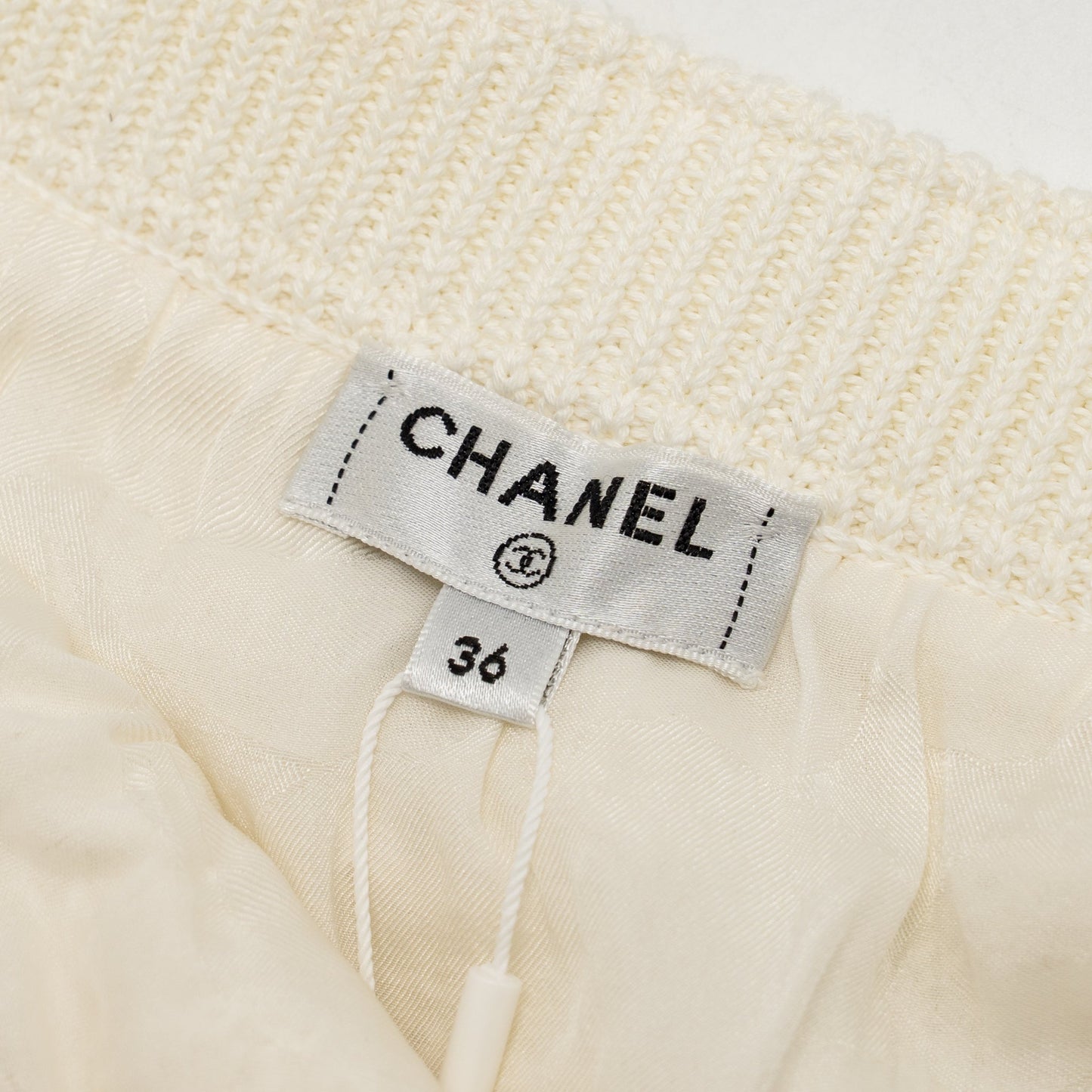 Chanel Size 36 21S No.5 Button Skirt Cotton/True Hemp/Polyamide Ecru LGHW