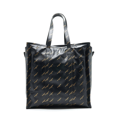 Balenciaga Logo Printed Bazar Shopper M Leather Purse