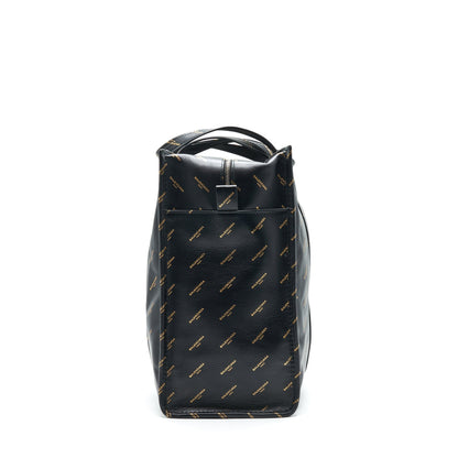Balenciaga Logo Printed Bazar Shopper M Leather Purse