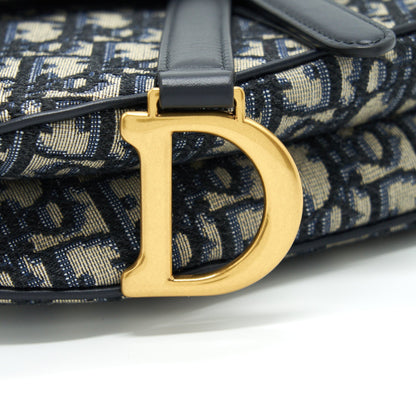 Dior Mini Saddle Blue Oblique