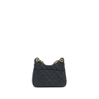 Chanel Small Hobo Bag Caviar Black GHW (Microchip)