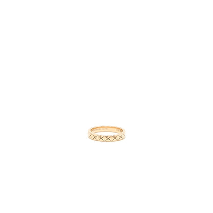 Chanel Size 50 Mini Version Coco Crush Ring Quilted Motif 18K Beige Gold