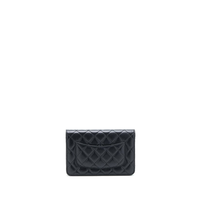 Chanel Ribbon Wallet On Chain Lambskin Black LGHW (Microchip)