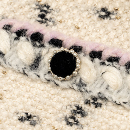 Chanel Size 38 21A Jacket Cashmere/Wool Ecru/Black/Gold/Pink