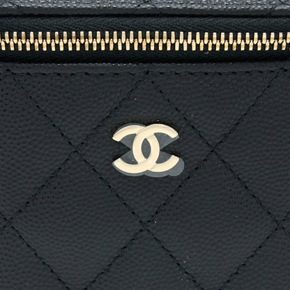 Chanel 23C Mini Vanity with Chain Caviar Black LGHW (Microchip)