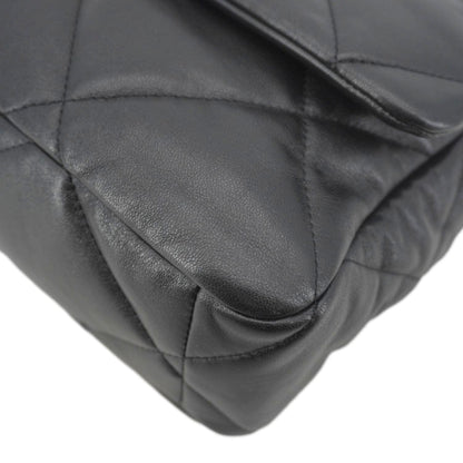 CHANEL 19 Flap Large Lambskin Leather Shoulder Bag Black