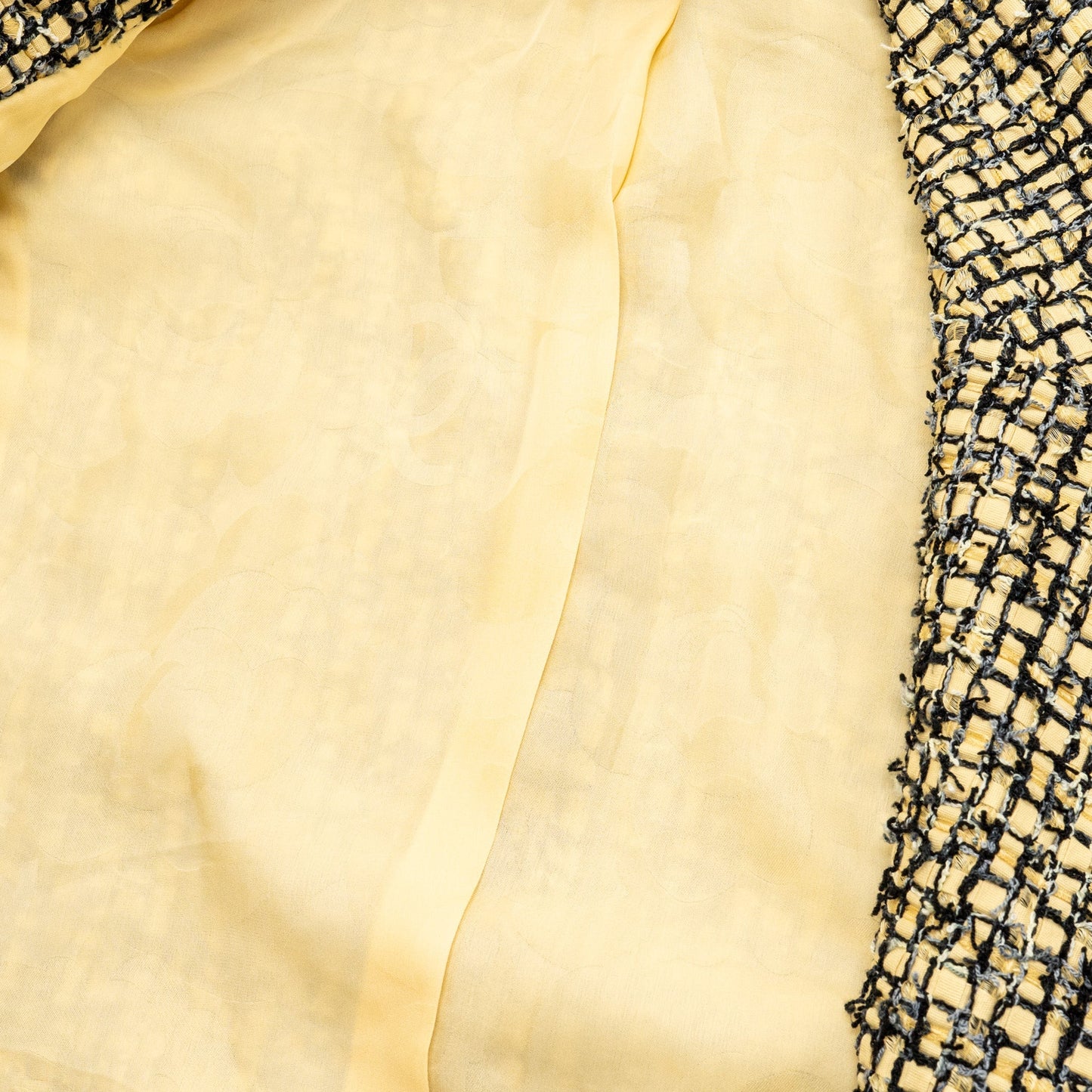 Chanel Size 34 22P Lion Button Jacket Polyester/Cotton/Linen Yellow/Black/Gray