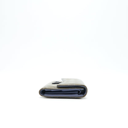 CHANEL FLAP LONG WALLET PATENT LEATHER GREY SHW