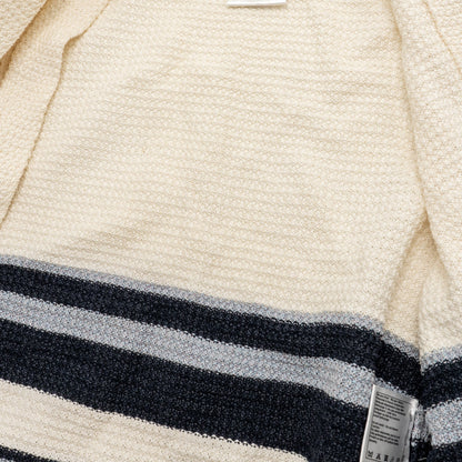 Chanel size 38 cardigan multicolor white / blue paper/ cotton/ silk