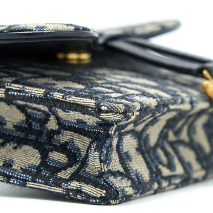 Dior Saddle Belt Pouch Blue Oblique Jacquard