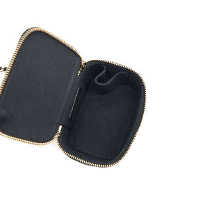 Chanel Top Handle Mini Vanity With Chain Lambskin Black LGHW