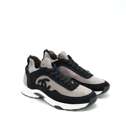 Chanel Size 37 Womenâs Sneakers Grey/ Black