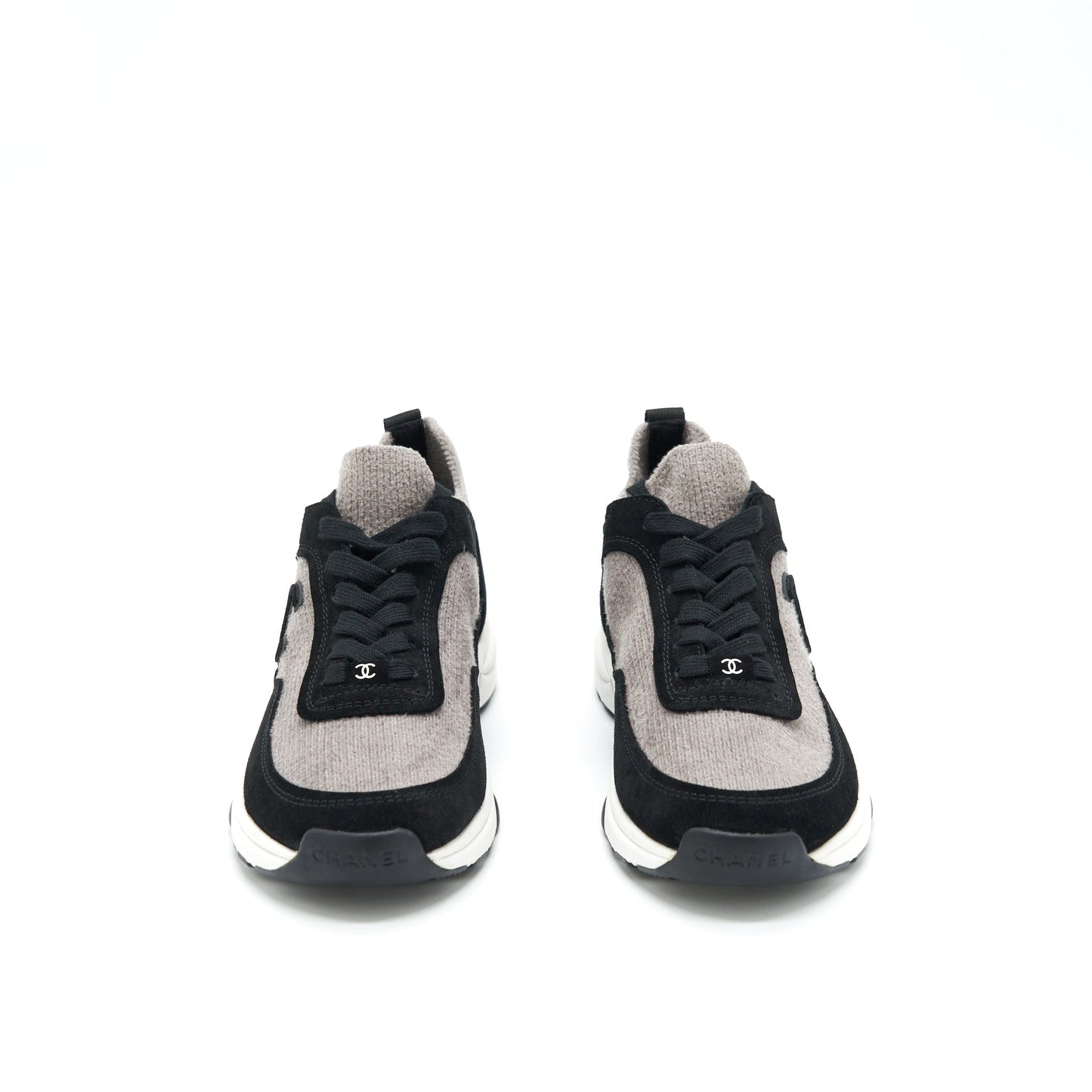 Chanel Size 37 Womenâs Sneakers Grey/ Black