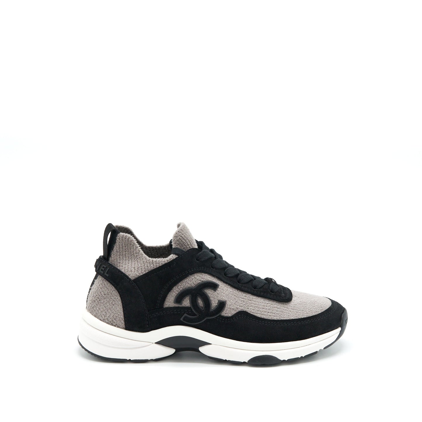 Chanel Size 37 Womenâs Sneakers Grey/ Black