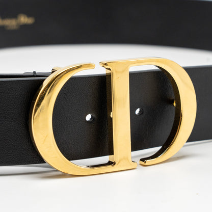 Dior Size 90 30 Montaigne Belt Calfskin Black