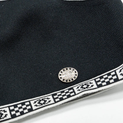Chanel Size 36 23C CC Logo Top Polyester/Cotton Black/White