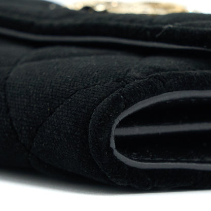 Chanel 21A Flap Card Holder Velvet Black LGHW