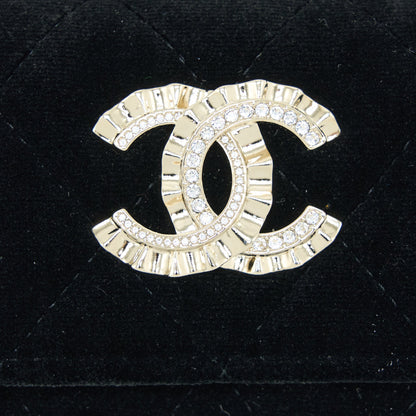 Chanel 21A Flap Card Holder Velvet Black LGHW
