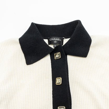 Chanel Size 34 23A Dress Cashmere White/Black