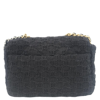 CHANEL 19 Flap Medium Tweed Shoulder Bag Black