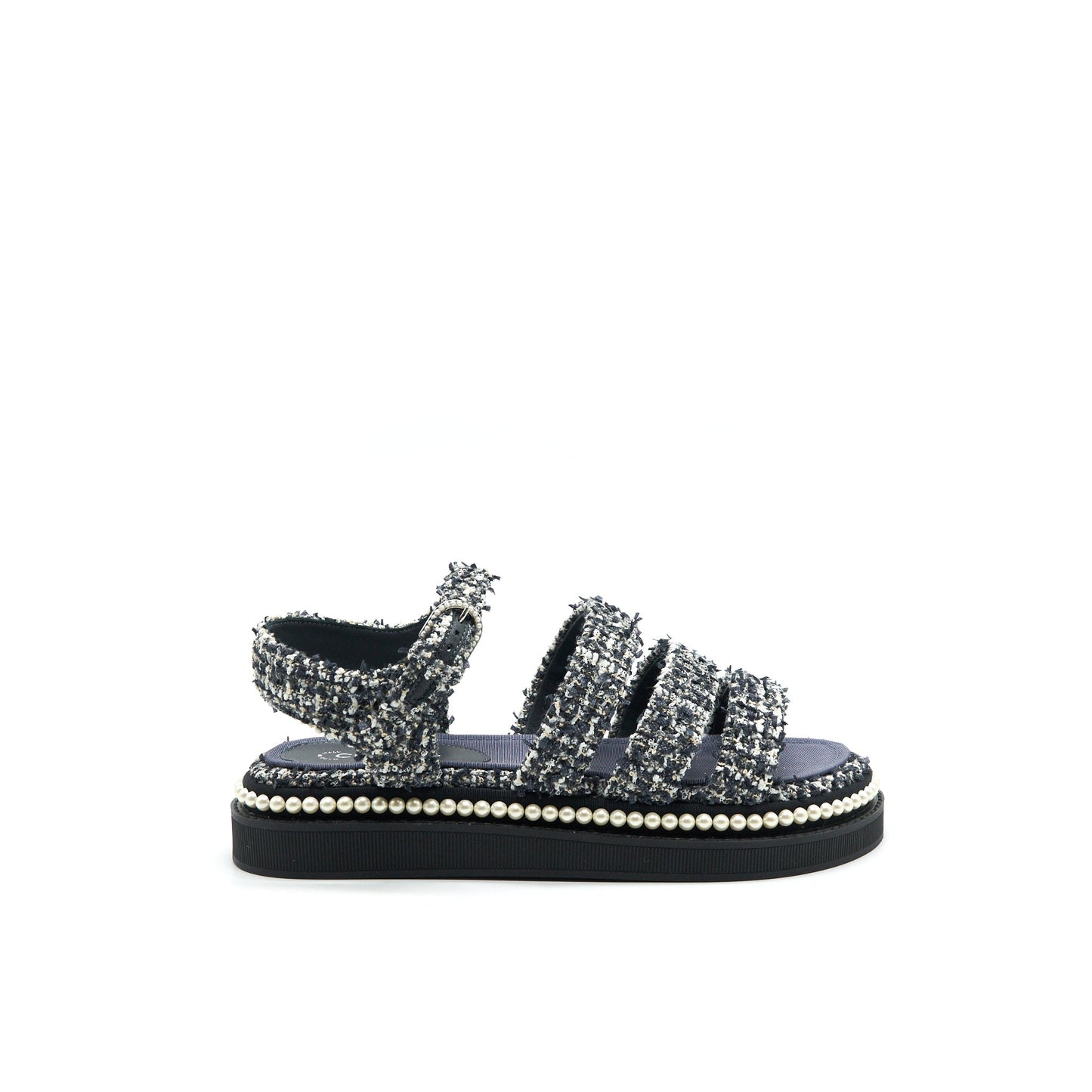 Chanel Size 36 Tweed Navy blue Sandals