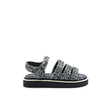 Chanel Size 36 Tweed Navy blue Sandals