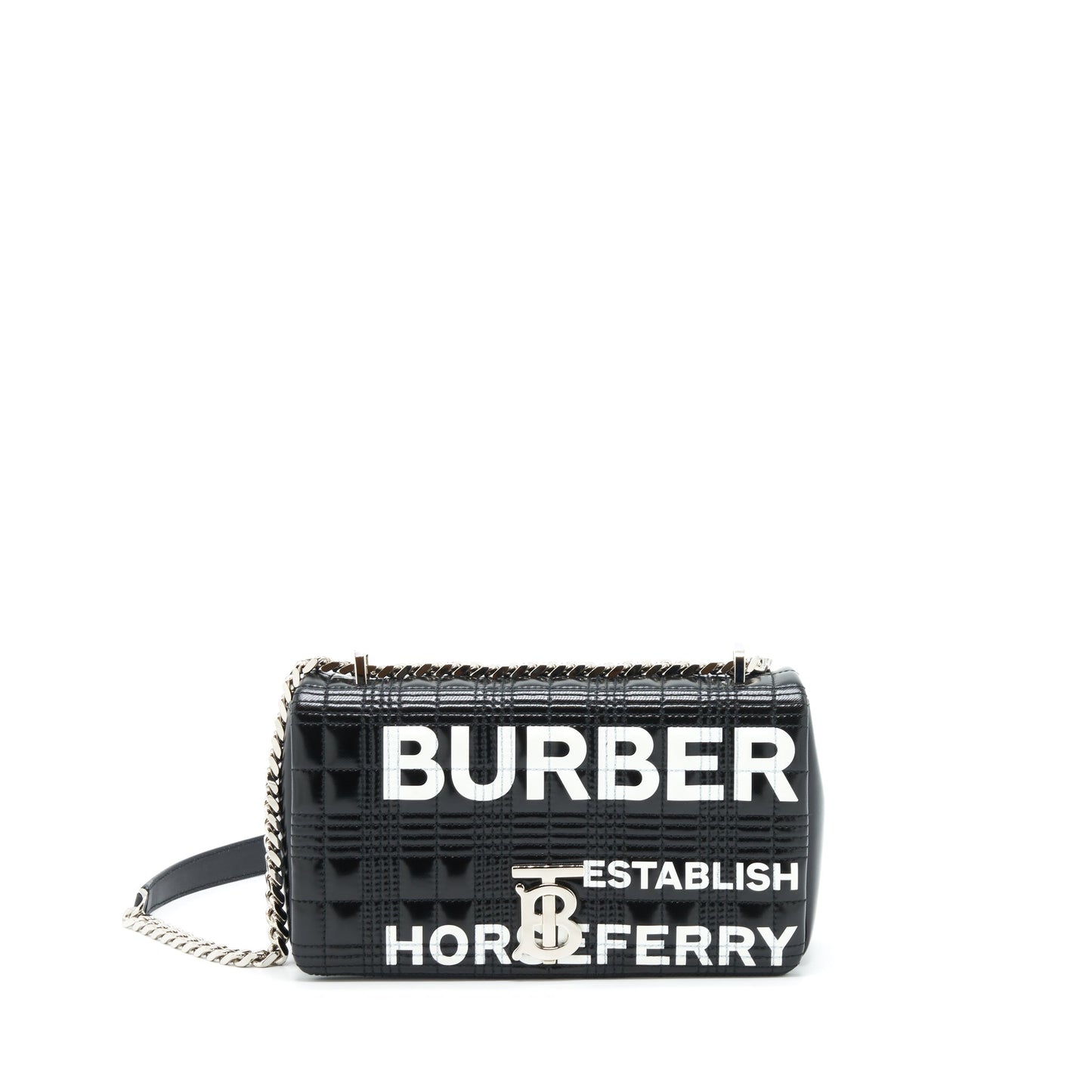 Burberry Small Horseferry Print Quilted Lola Purse Black