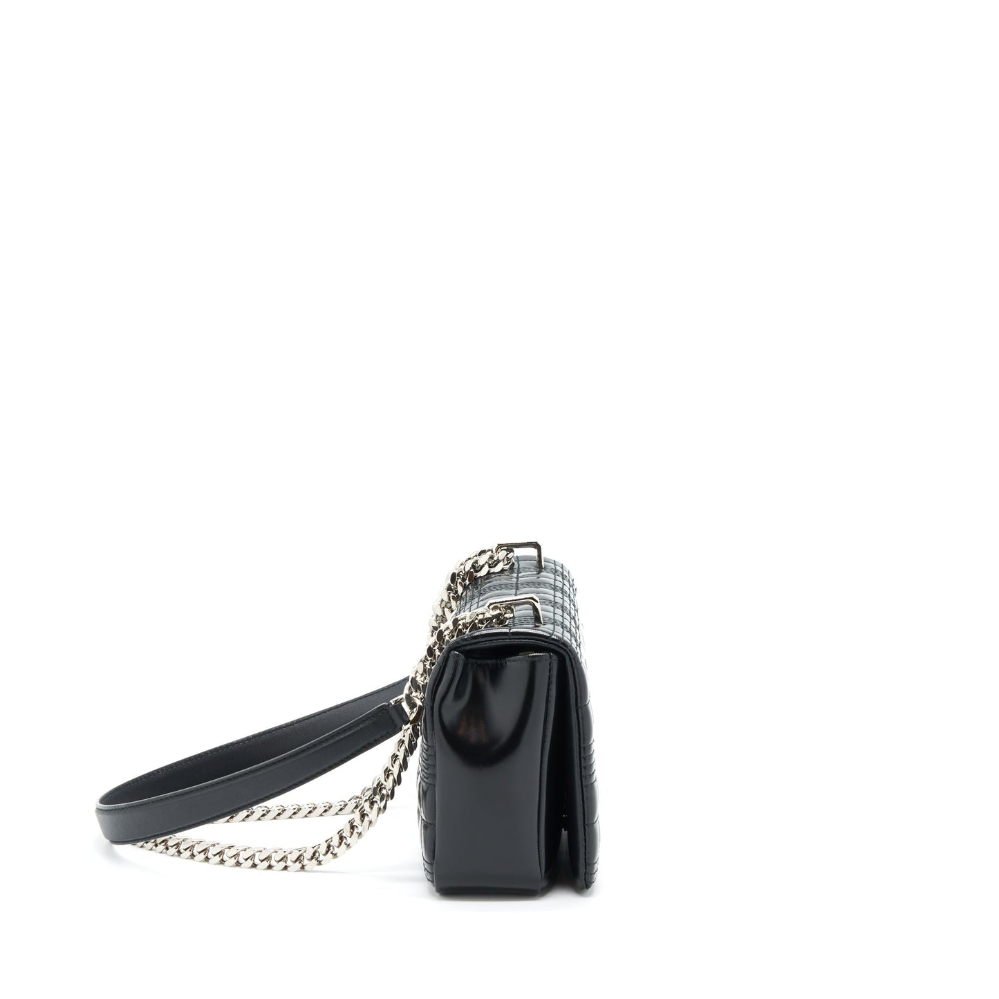 Burberry Small Horseferry Print Quilted Lola Purse Black