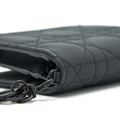 Dior Flap card Holder Calfskin so black