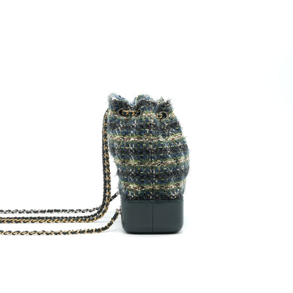 CHANEL GABRIELLE TWEED BACKPACK DARK GREEN