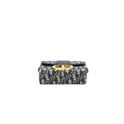 Christian Dior 30 Montaigne Box Bag Oblique Canvas Blue