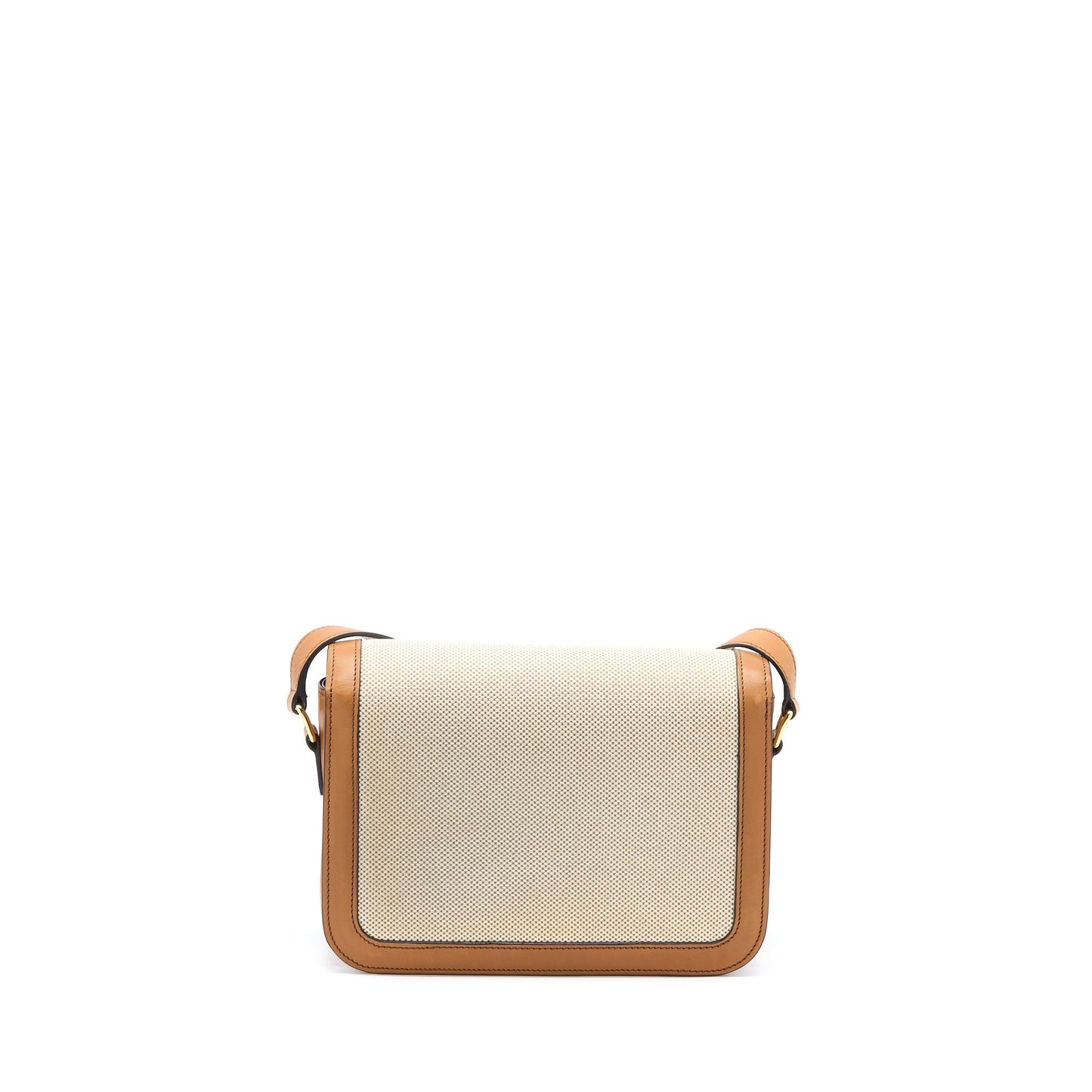 Celine Triomphe Purse Textile/Calfskin White/Tan